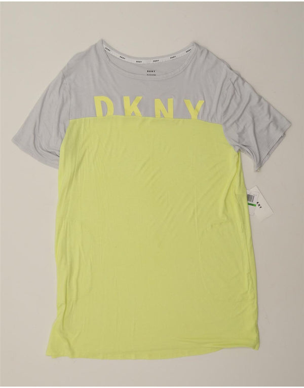 Γυναικείο γραφικό μπλουζάκι Dkny UK 16 Large Yellow Colorblock Rayon