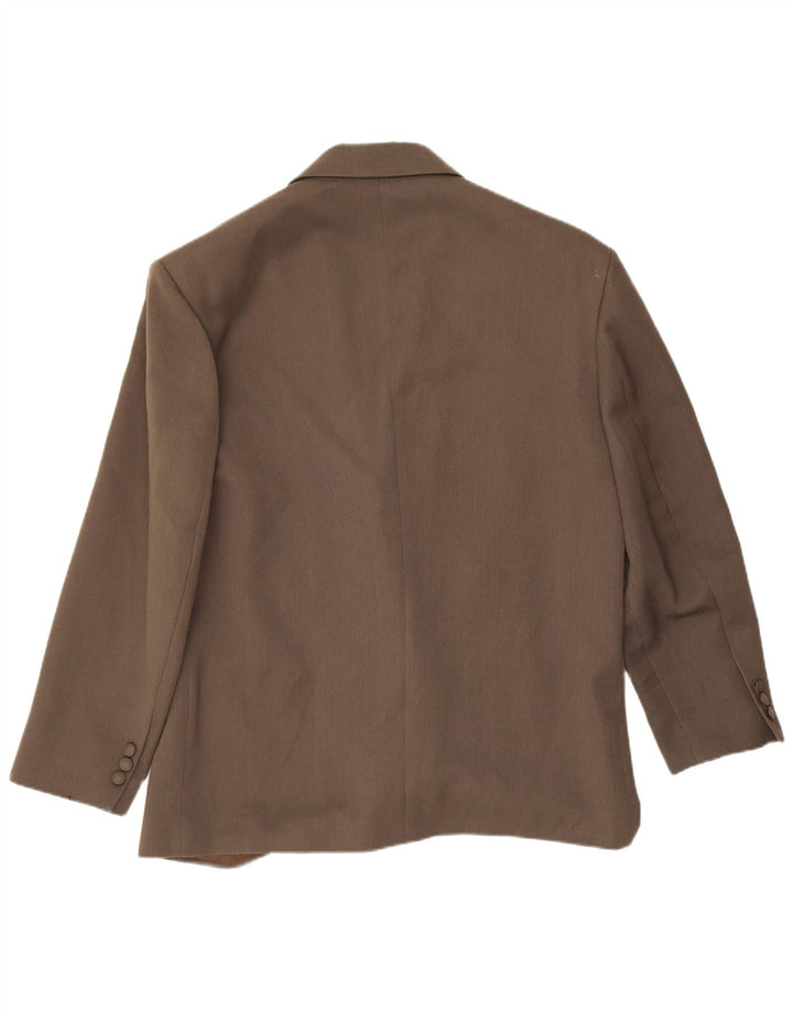 Vintage Ανδρικό Διπλό Μπουφάν Blazer IT 52 XL Καφέ Πολυεστέρας