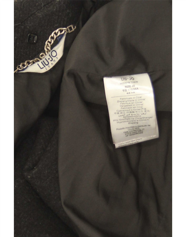 Liu Jo Ανδρικό παλτό με διπλό στήθος IT 46 Small Black Wool