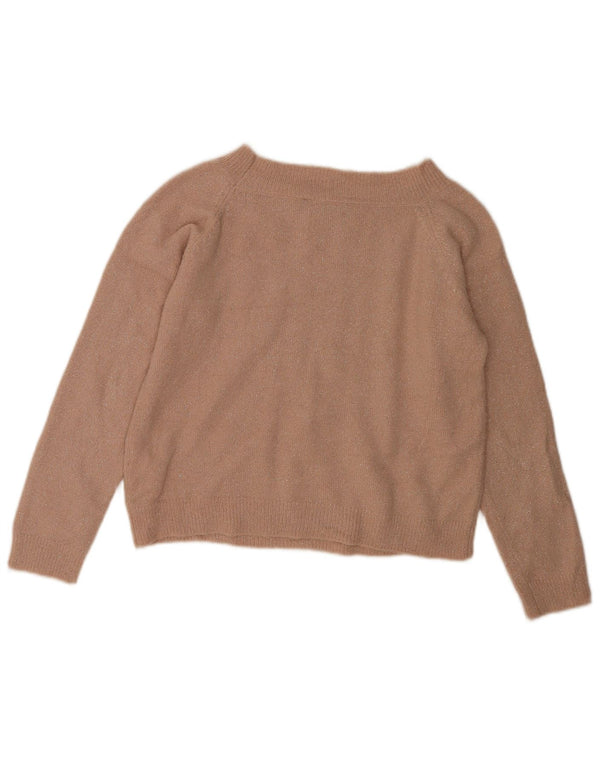 Γυναικείο Oasis Crop Boat Neck Jumper UK 14 Medium Pink Flecked