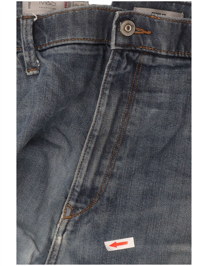 Ανδρικό τζιν ίσιο Marks & Spencer Regular Fit W38 L33 Μπλε βαμβακερό