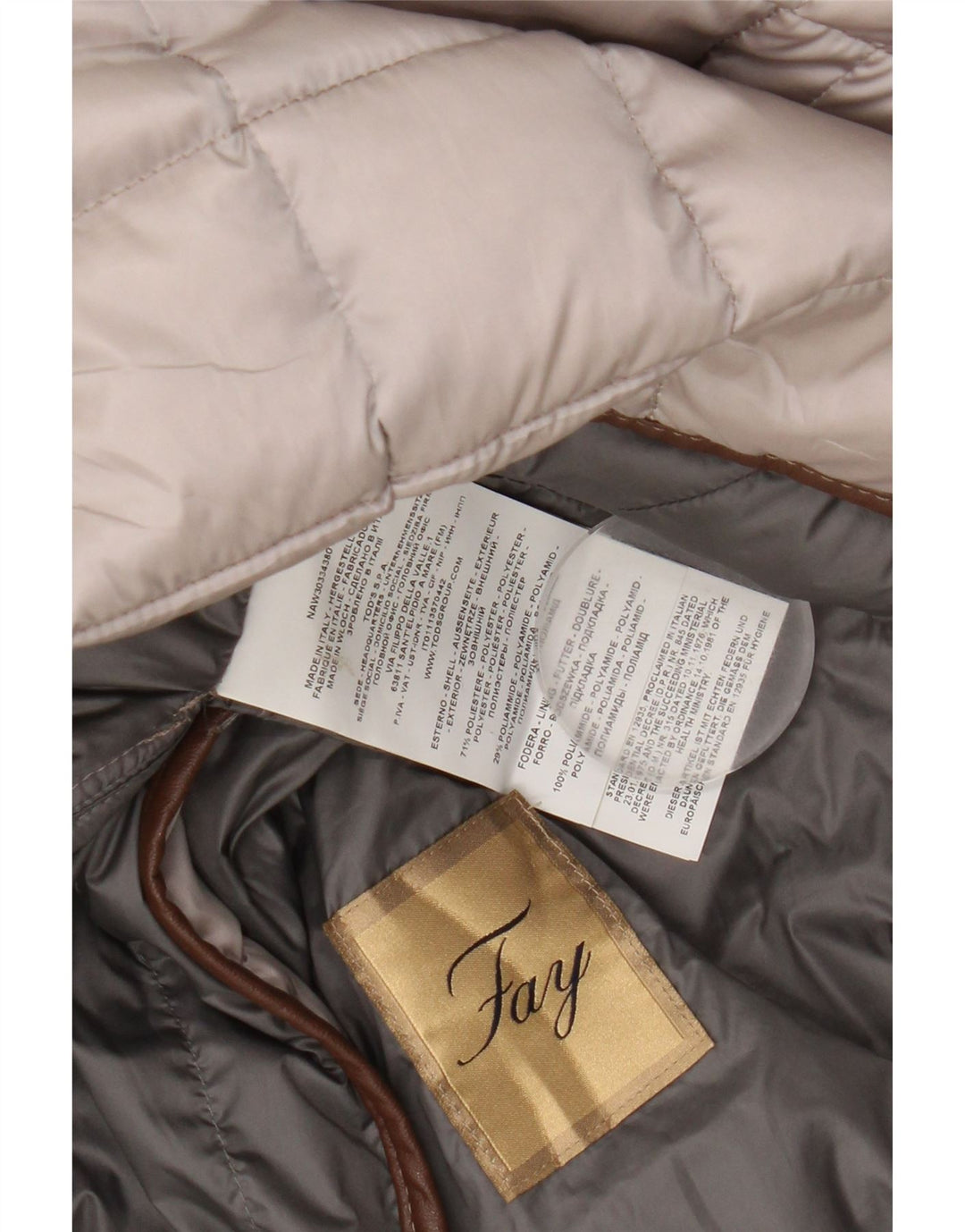 Fay γυναικείο padded Gilet UK 16 Large Beige Polyester