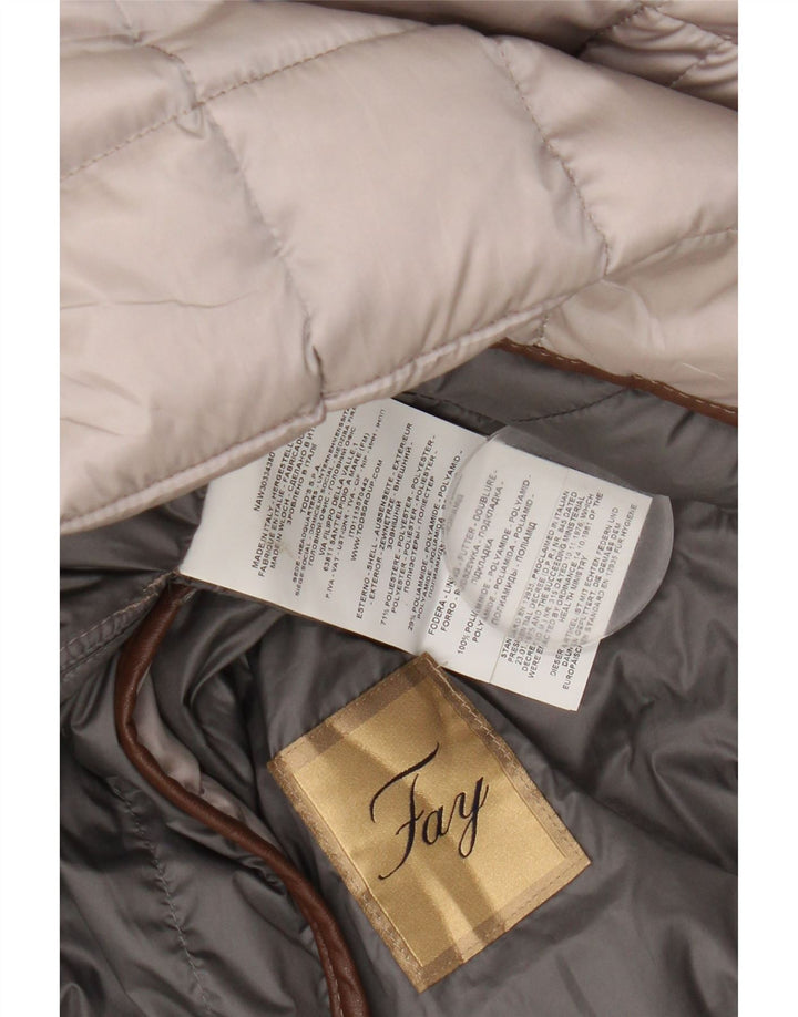 Fay γυναικείο padded Gilet UK 16 Large Beige Polyester