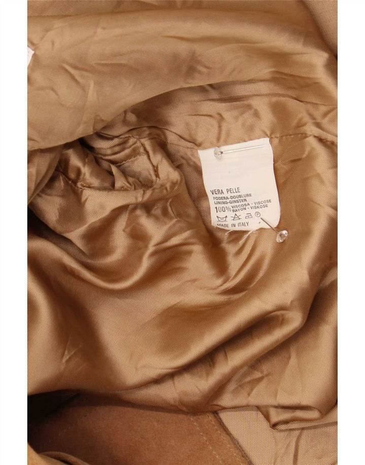 Vintage Γυναικείο Oversized Σουέντ Πανωφόρι IT 42 Medium Beige Leather