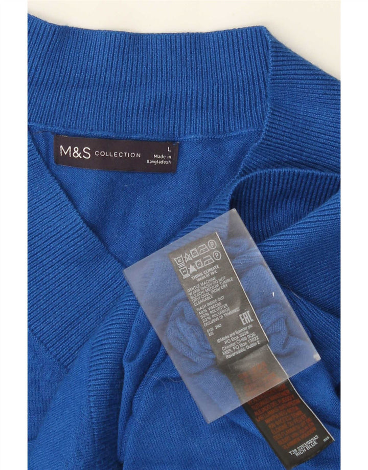 Marks & Spencer Γυναικείο πουλόβερ μεγάλου μεγέθους V-λαιμόκοψη UK 16 μεγάλο μπλε