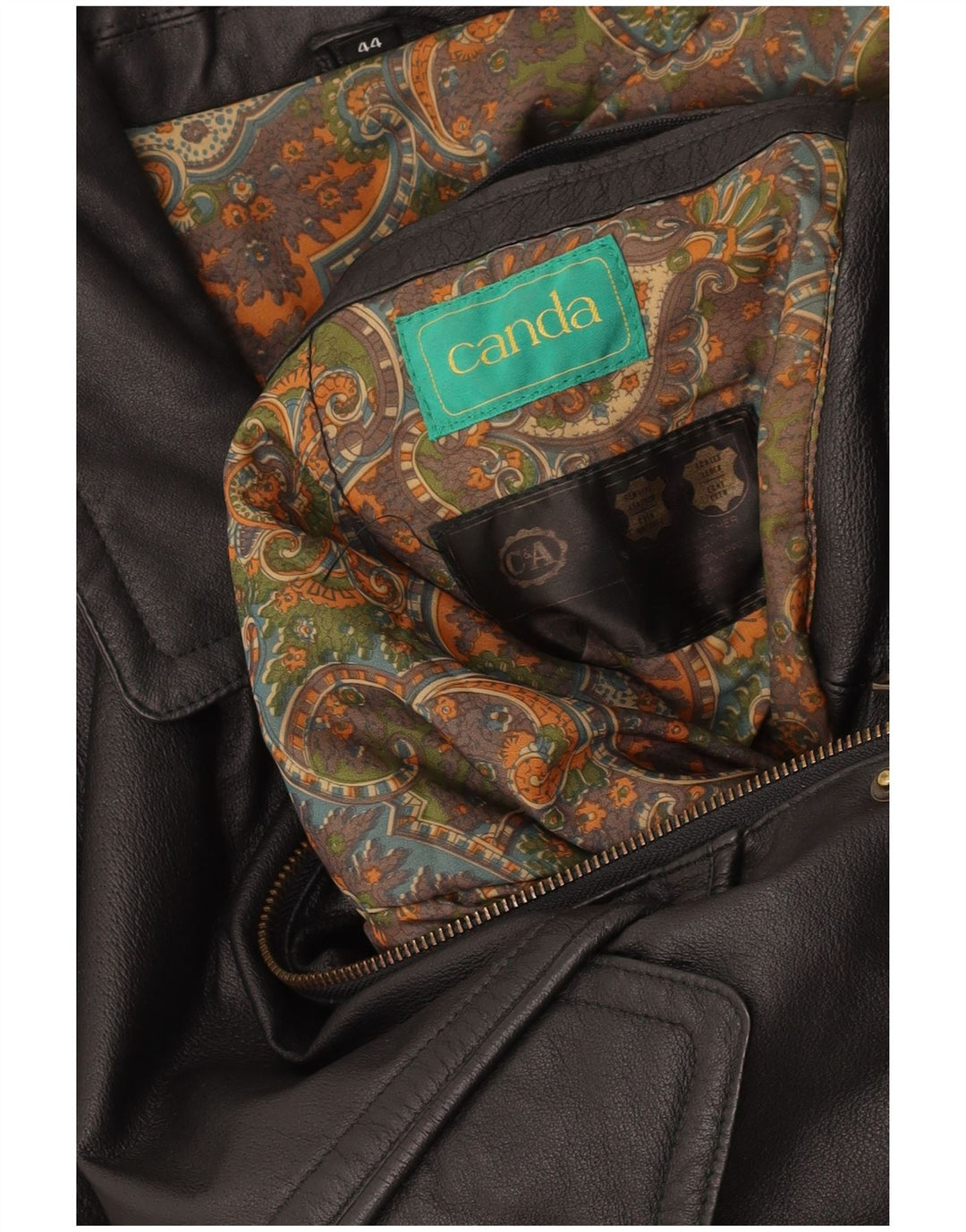 CANDA Ανδρικό Δερμάτινο Μπουφάν UK 44 2XL Μαύρο Δερμάτινο