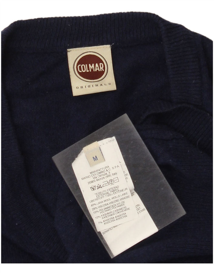 Γυναικείο πουλόβερ Colmar με V λαιμόκοψη UK 14 Medium Navy Blue Wool