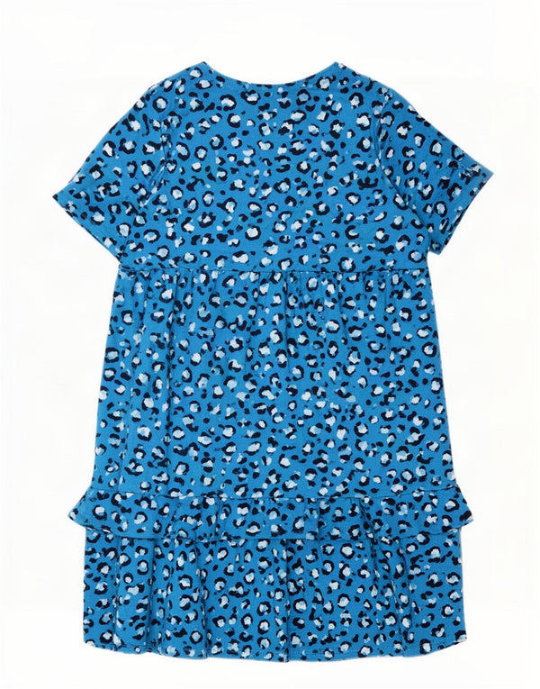 Marks & Spencer Γυναικείο φόρεμα UK 24 4XL Blue Animal Print Viscose