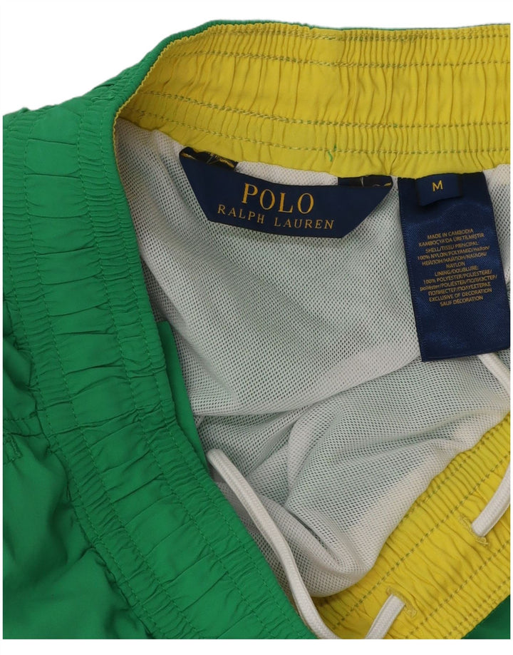 POLO RALPH LAUREN Mens Swimming Shorts Medium  Green Polyester