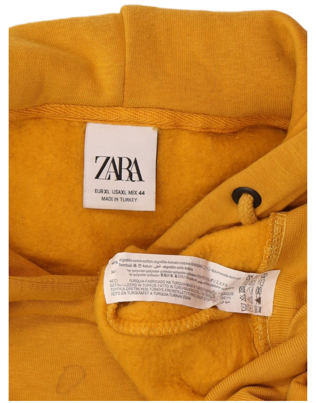 Zara Ανδρικό Hoodie Jumper XL Κίτρινο βαμβακερό