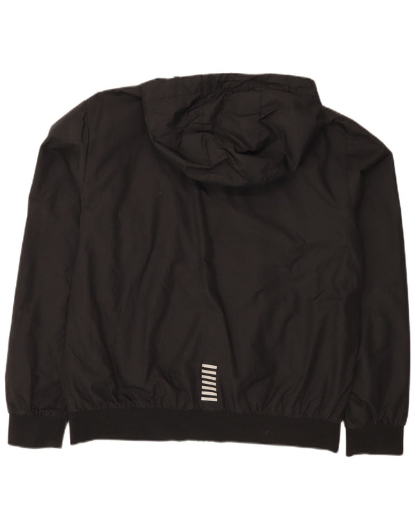 Emporio Armani Ανδρικό μπουφάν βροχής με κουκούλα UK 42 XL Μαύρο Πολυαμίδιο
