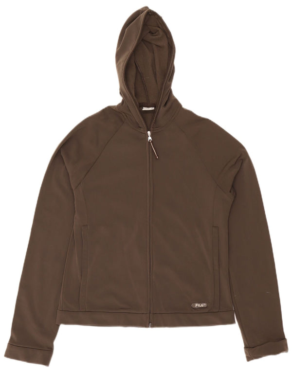 Fila Γυναικείο πουλόβερ με φερμουάρ UK 12 Μεσαίο καφέ