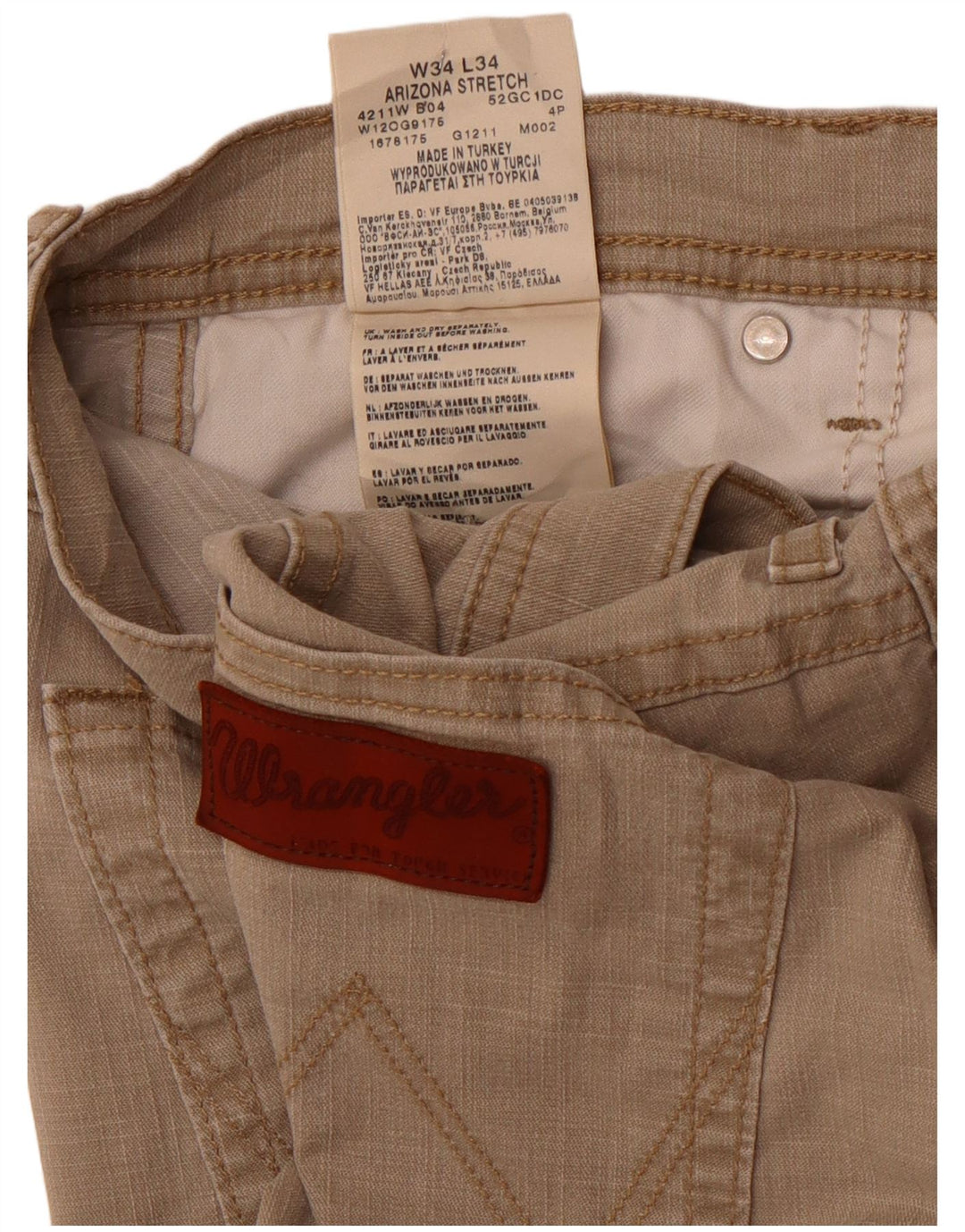 Ανδρικό παντελόνι WRANGLER Αριζόνα Stretch ίσιο casual W34 L30 καφέ