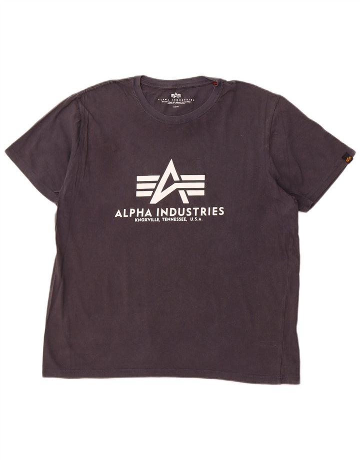 Ανδρικό γραφικό μπλουζάκι ALPHA INDUSTRIES Top XL Navy Blue