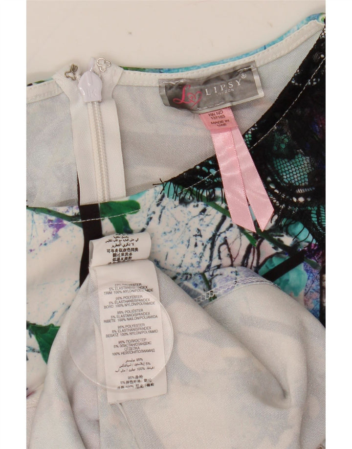 Lipsy Γυναικείο Γραφικό Φόρεμα Bodycon UK 10 Μικρός Πολύχρωμος Πολυεστέρας