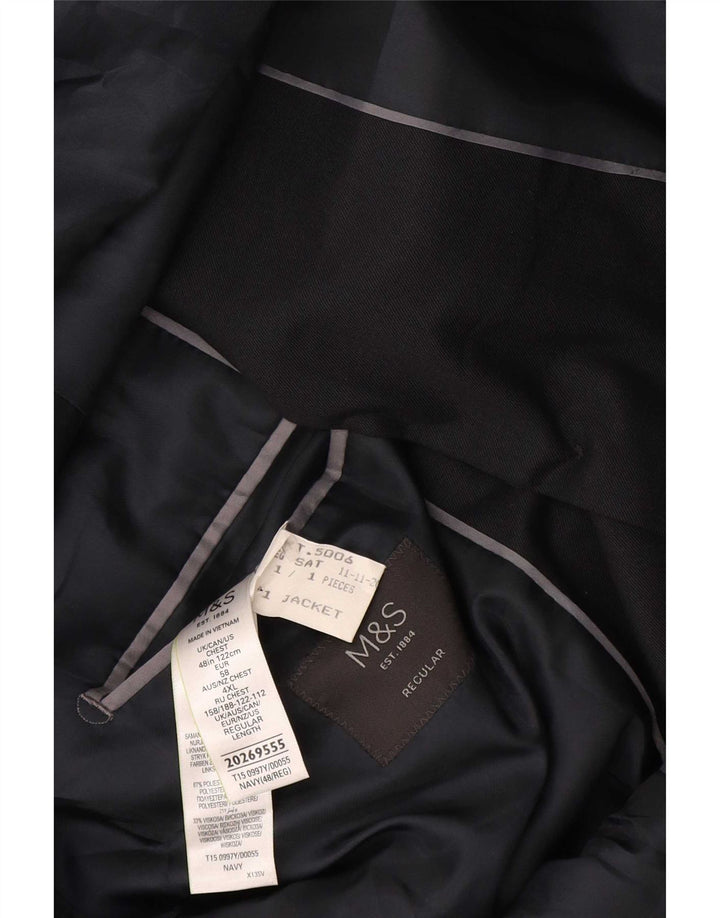 Marks & Spencer Ανδρικό μπουφάν σακάκι με 2 κουμπιά UK 48 4XL Navy Blue Polyester