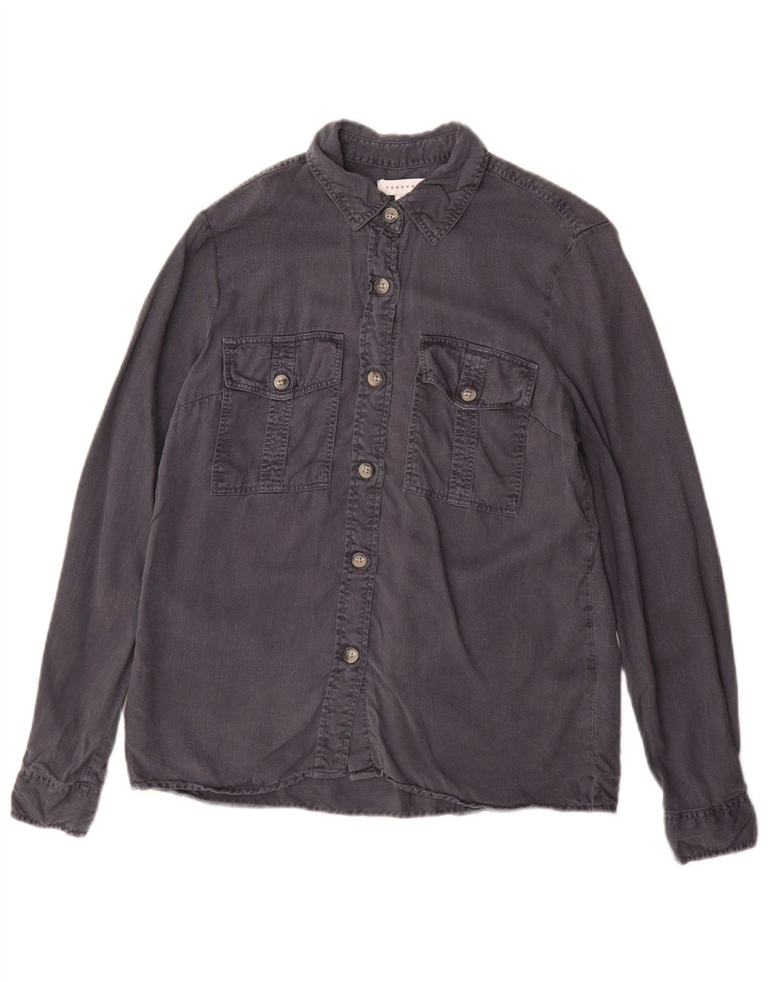 Topshop γυναικείο πουκάμισο UK 8 Small Grey Tencel