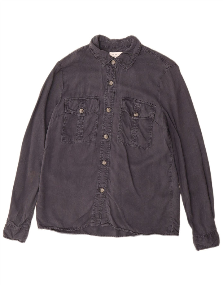 Topshop γυναικείο πουκάμισο UK 8 Small Grey Tencel
