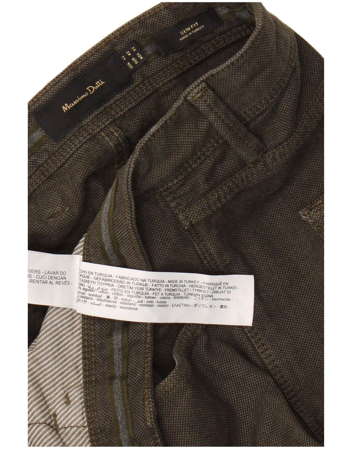 Massimo Dutti Ανδρικό slim Fit Casual Παντελόνι EU 42 Large W32 L32 Green
