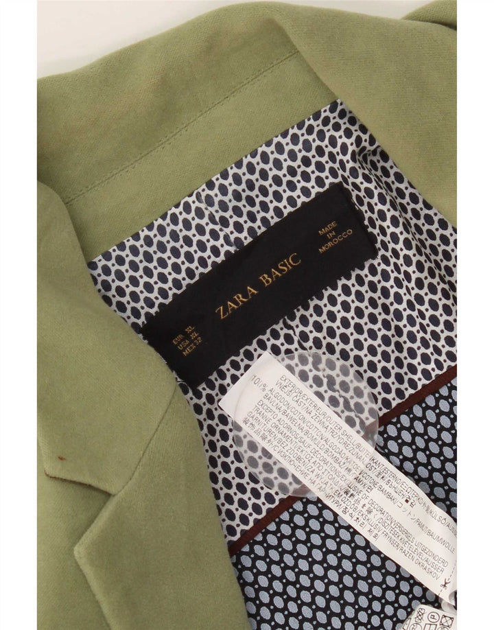 Zara Γυναικείο Μπουφάν Blazer UK 18 XL Πράσινο βαμβακερό