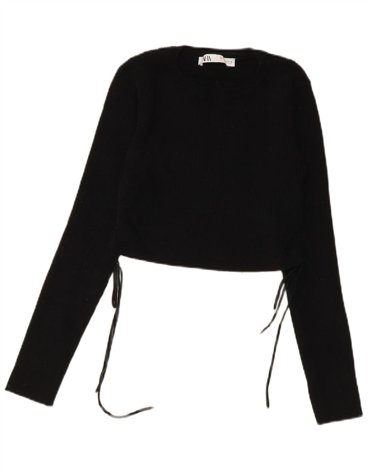 Zara Γυναικείο τοπ μακρυμάνικο UK 14 Large Μαύρο