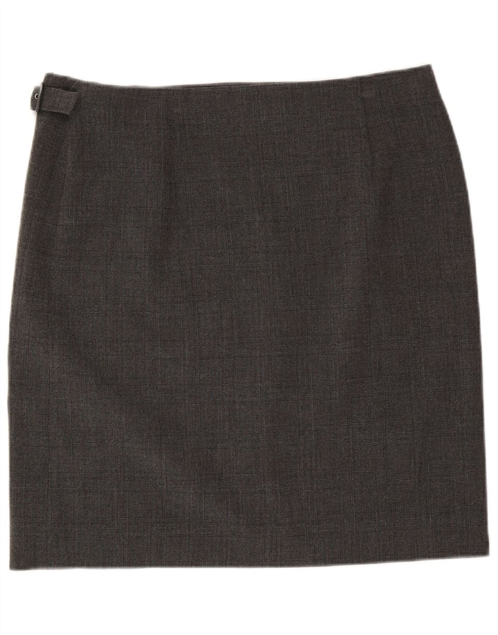 Armani Jeans Γυναικεία Wrap Φούστα US 12 Large W34 Grey Check Polyester