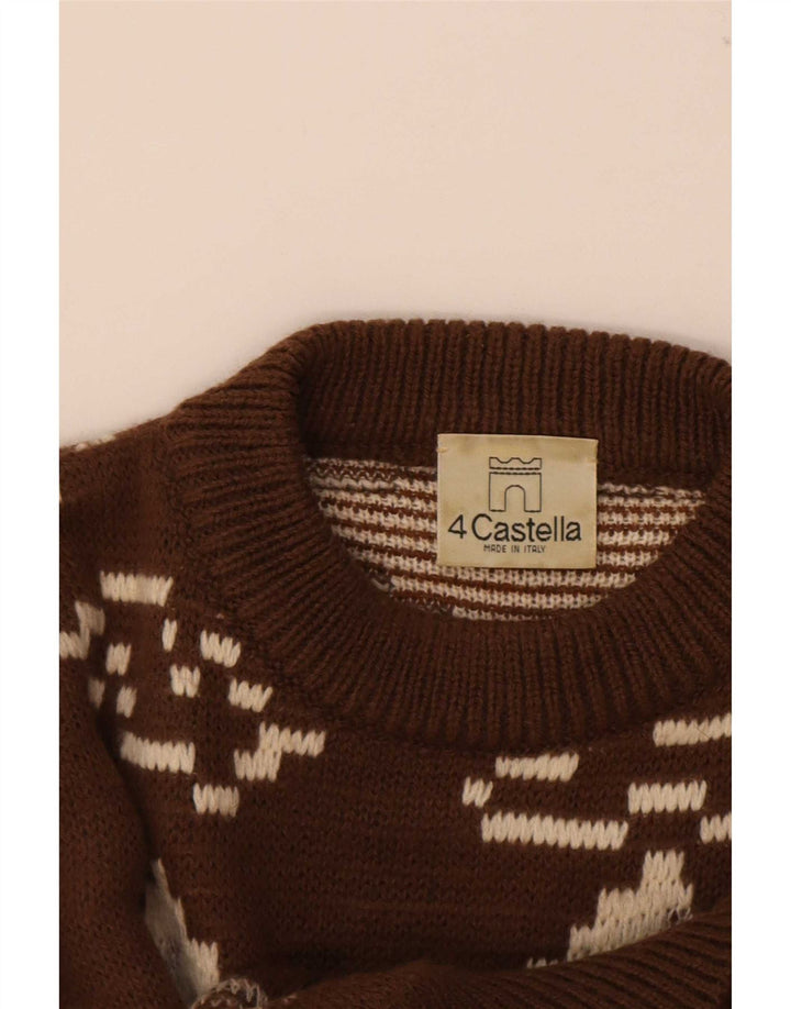 Ανδρικό πουλόβερ 4 Castella Graphic Crew Neck Jumper IT 52 μεγάλο καφέ μαλλί