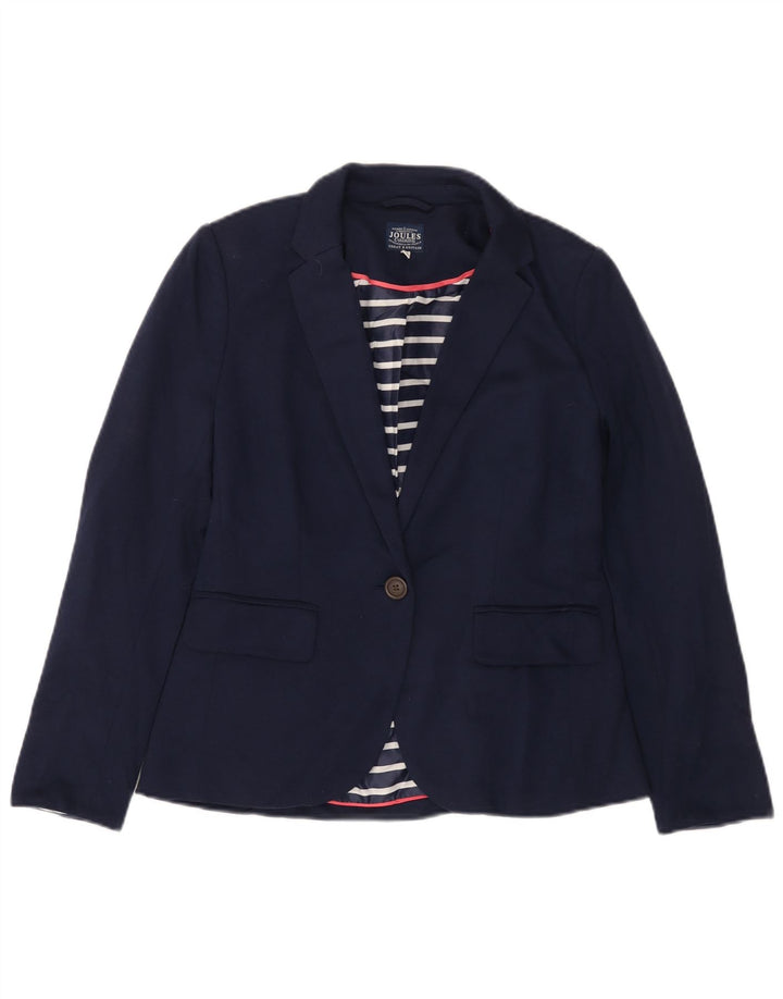 JOULES Γυναικείο σακάκι με 1 κουμπί UK 10 Μικρό Navy Blue βαμβακερό