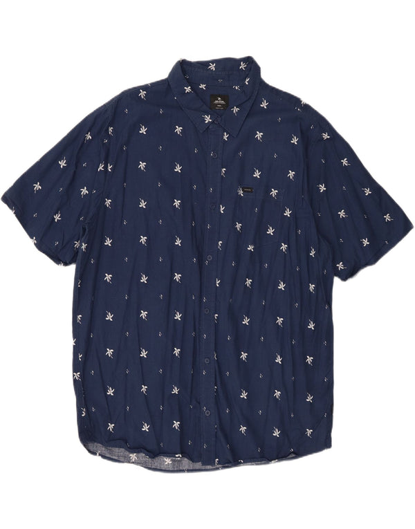 RIP CURL Ανδρικό κοντομάνικο πουκάμισο 3XL Navy Blue Floral Βαμβακερό