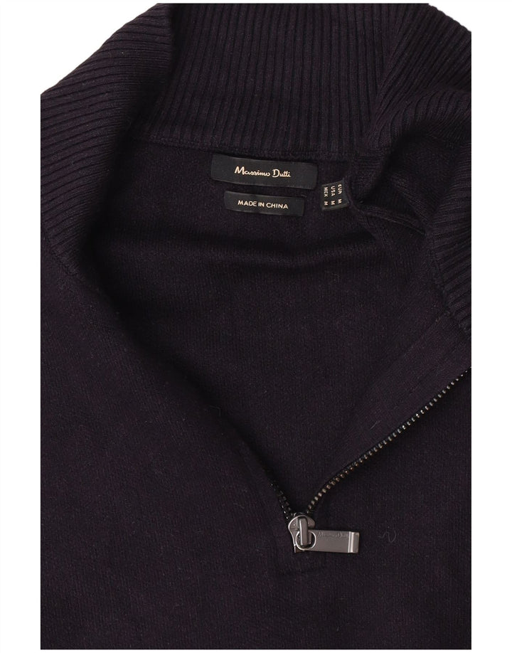 Ανδρικό πουλόβερ Massimo Dutti με φερμουάρ, μεσαίο μπλε ναυτικό
