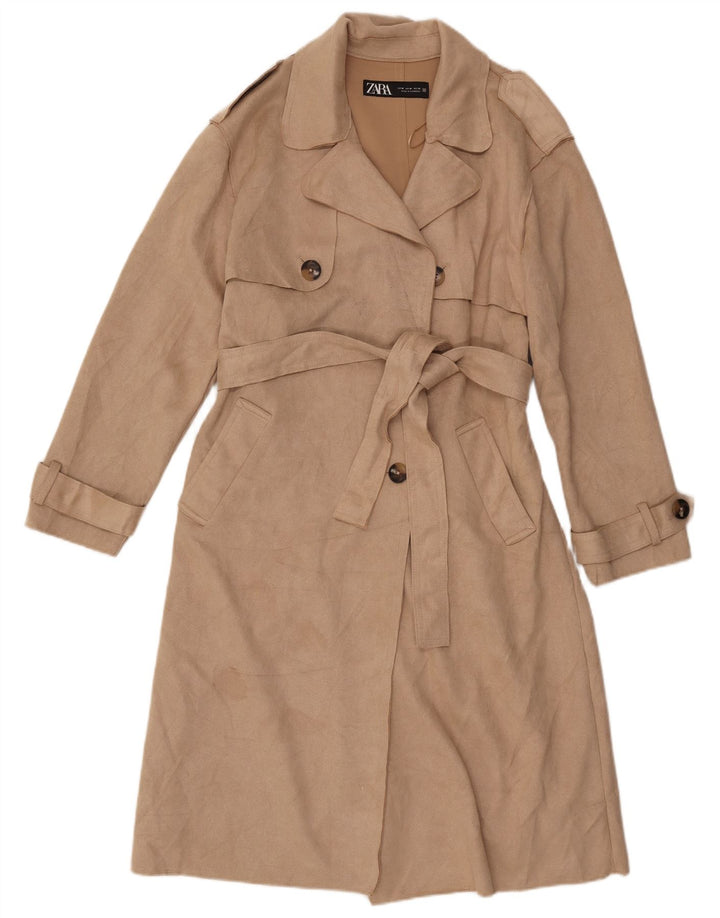 Zara Γυναικεία καμπαρντίνα UK 14 Medium Beige Polyester