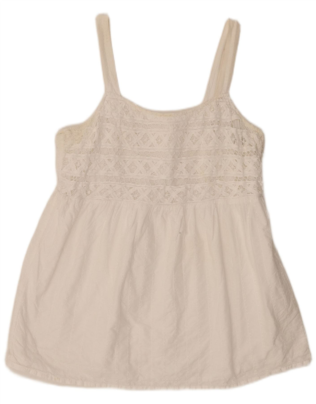Fat Face Womens Cami Top UK 18 XL Λευκό βαμβακερό