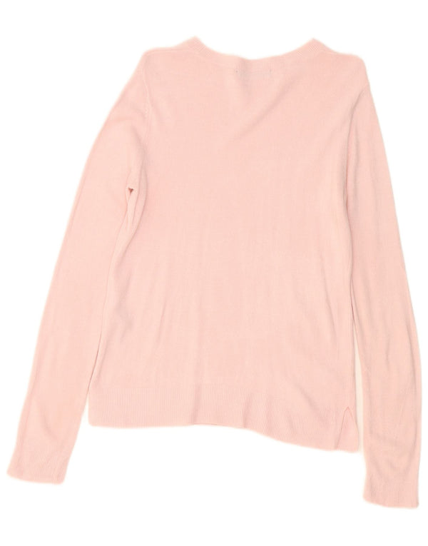 Marks & Spencer Γυναικείο πουλόβερ με λαιμόκαυστο UK 10 Small Pink Acrylic