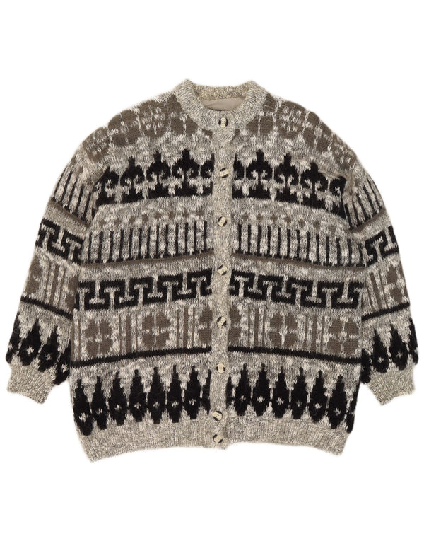 Vintage Γυναικεία Ζακέτα UK 20 2XL Γκρι γεωμετρική