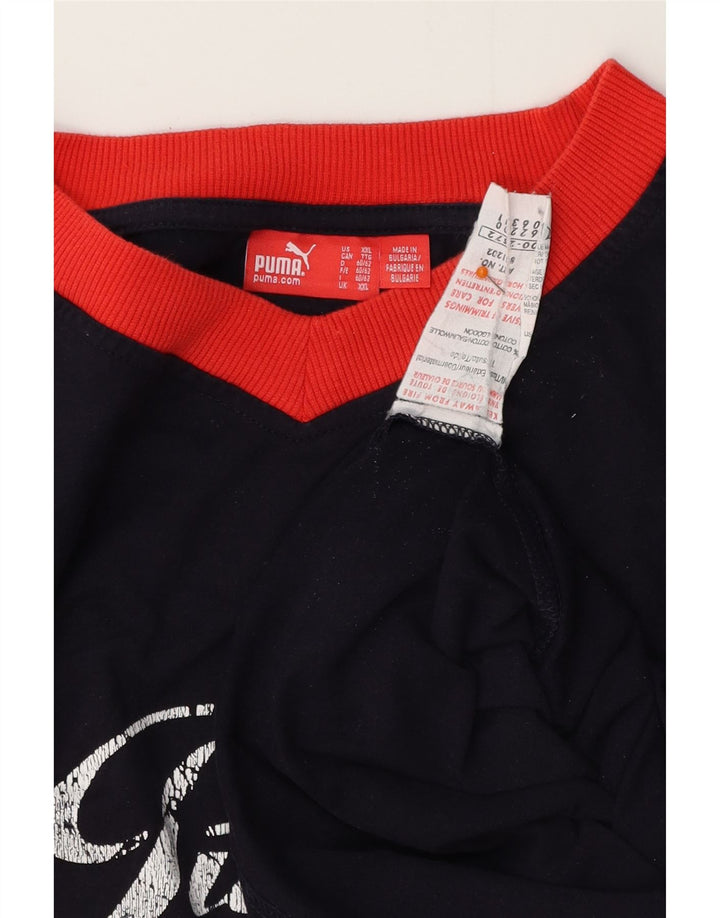 Ανδρικό γραφικό T-Shirt PUMA Top 2XL Navy Blue Cotton