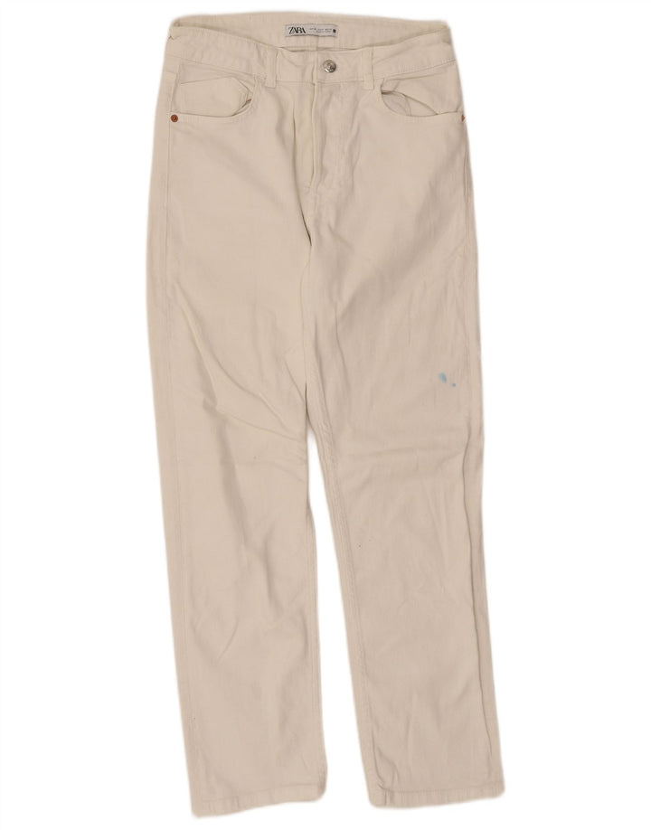 Zara Γυναικείο ίσιο τζιν EU 38 Small W28 L26 Λευκό