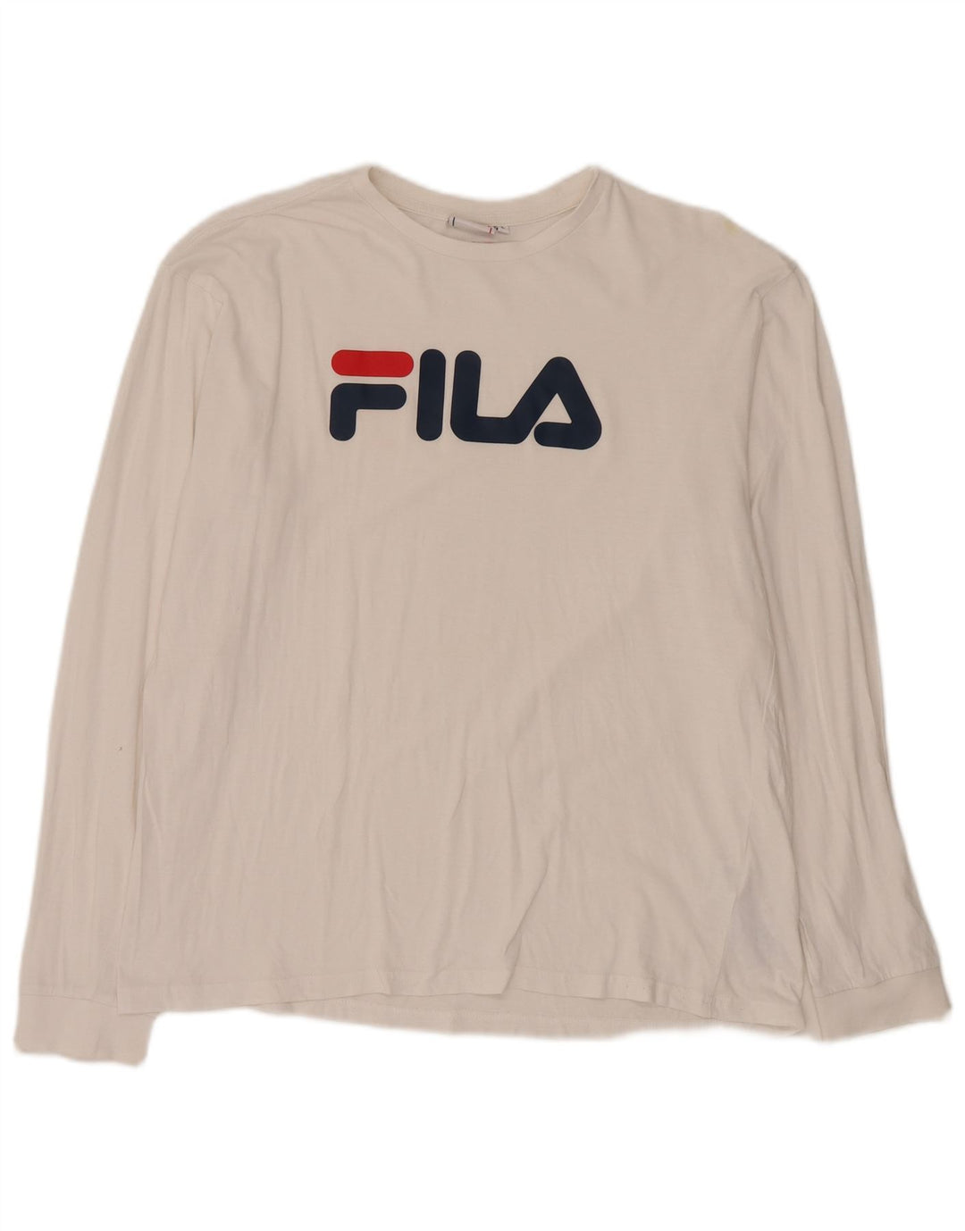 Ανδρικό γραφικό τοπ Fila Μακρυμάνικο μεγάλο λευκό βαμβακερό
