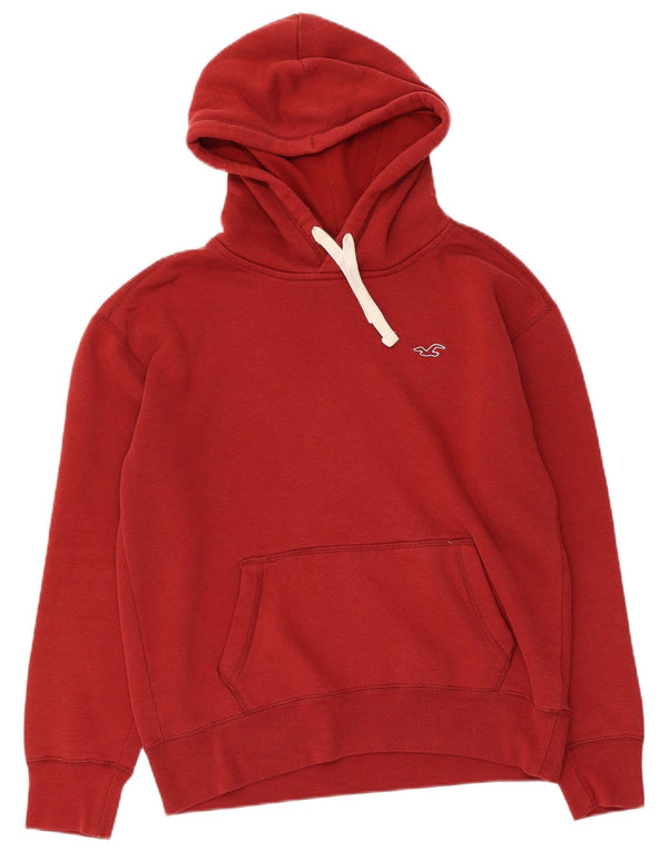HOLLISTER Γυναικείο Hoodie Jumper UK 10 Small μπορντό βαμβακερό