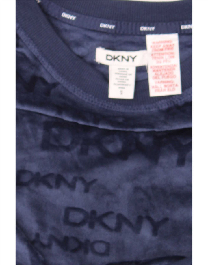 Dkny Γυναικεία υπερμεγέθη γραφική φούτερ Jumper UK 10 Small Navy Blue