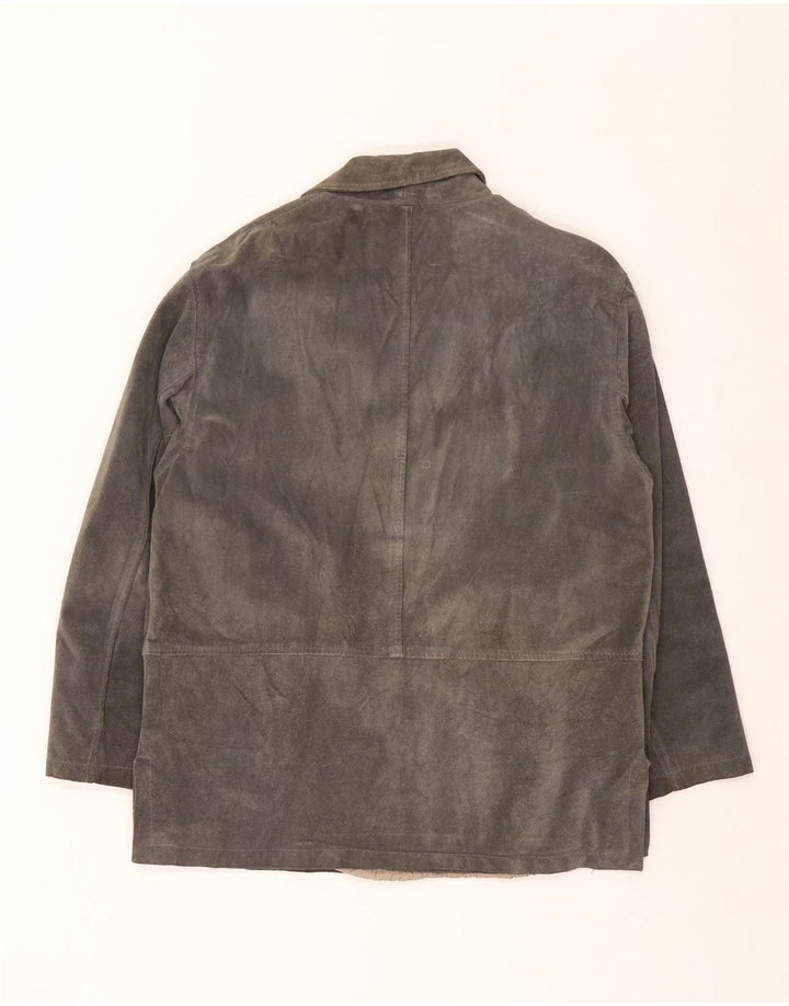 Vintage γυναικείο σουέτ σακάκι με 3 κουμπιά UK 16 Large Grey