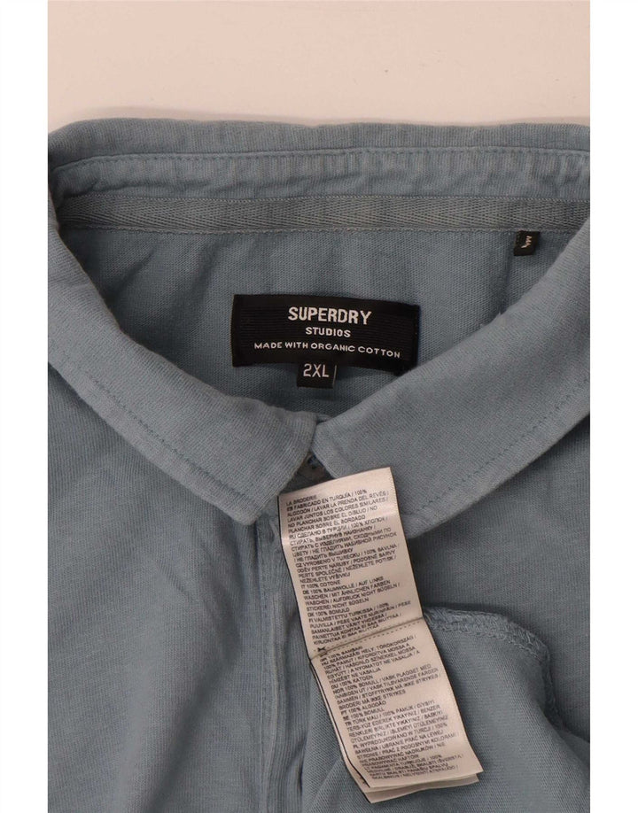 Ανδρικό μπλουζάκι πόλο Superdry 2XL Μπλε βαμβακερό