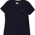 LACOSTE Womens T-Shirt Top Size 42 Large Navy Blue Cotton Vintage Lacoste and Second-Hand Lacoste from Messina Hembry 