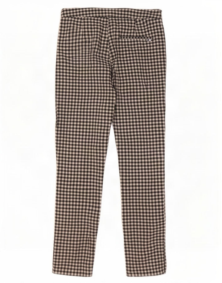 Zara Γυναικείο Slim Cropped Παντελόνι Medium W28 L26 Black Gingham Cotton