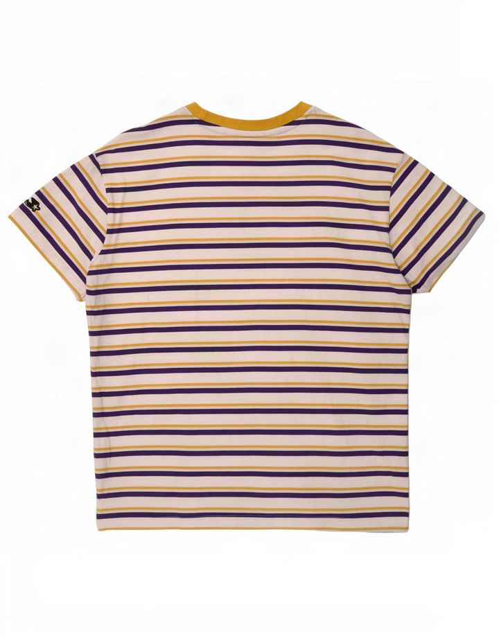 Starter ανδρικό ΜΑΥΡΟ ΕΤΙΚΕΤΑ Γραφικό T-Shirt Top μεγάλο λευκό ριγέ βαμβακερό