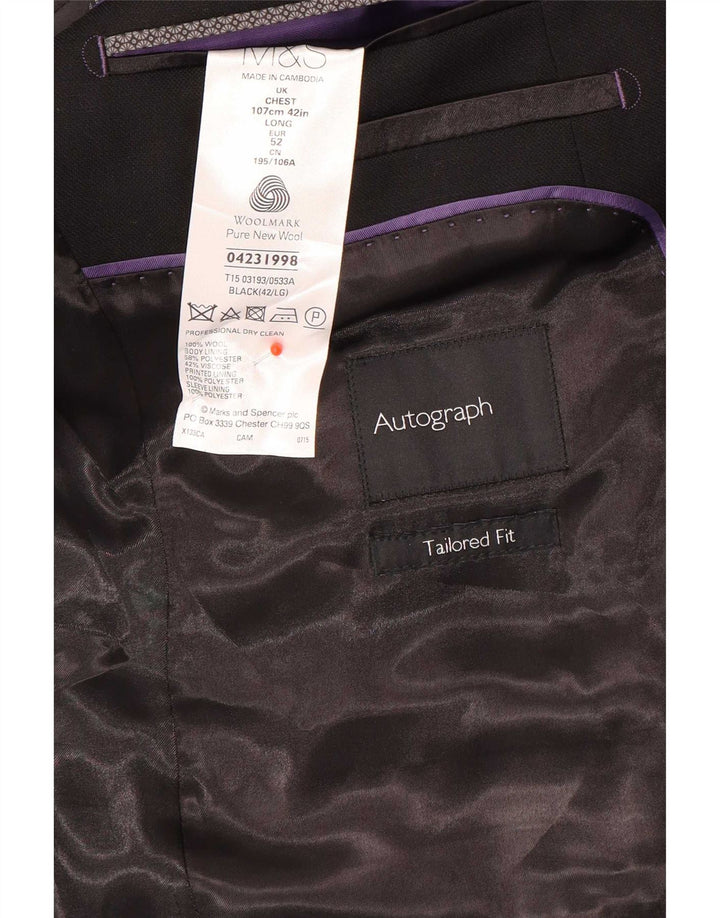 Marks & Spencer Ανδρικό σακάκι σακάκι με 2 κουμπιά UK 42 Large Black