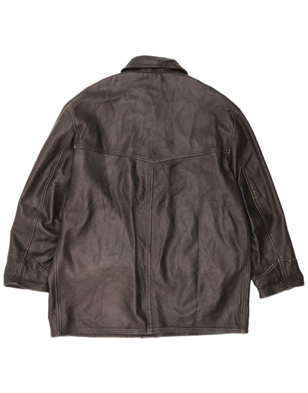 VINTAGE Ανδρικό Δερμάτινο Μπουφάν UK 42 XL Μαύρο Δερμάτινο