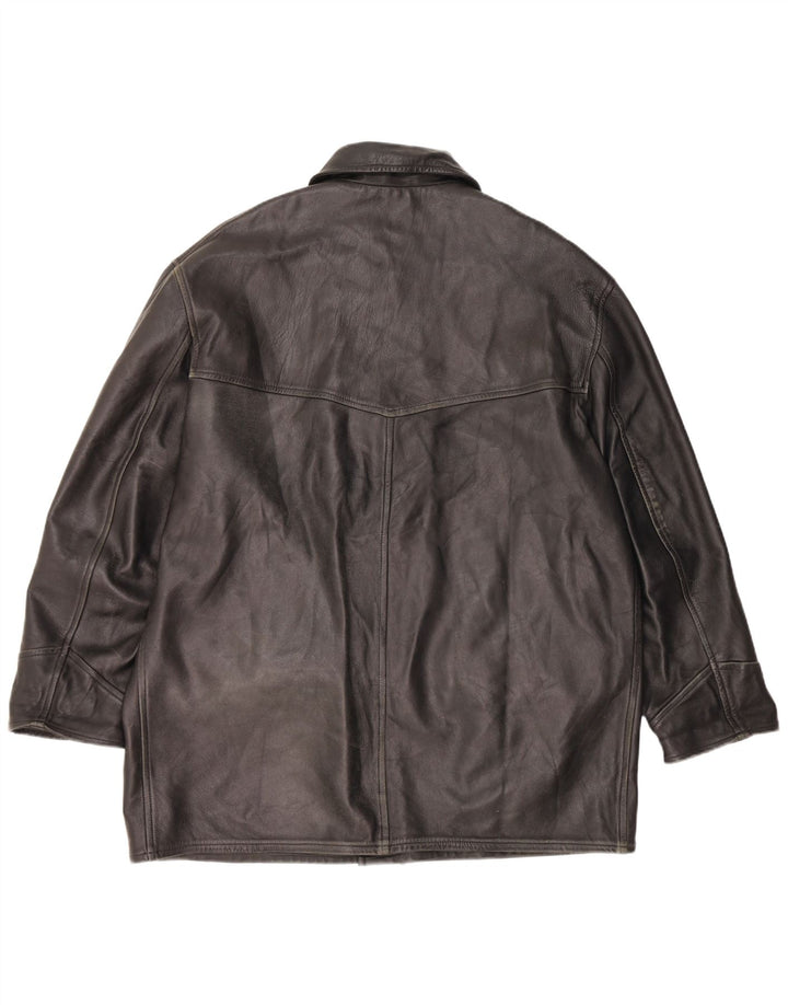 VINTAGE Ανδρικό Δερμάτινο Μπουφάν UK 42 XL Μαύρο Δερμάτινο