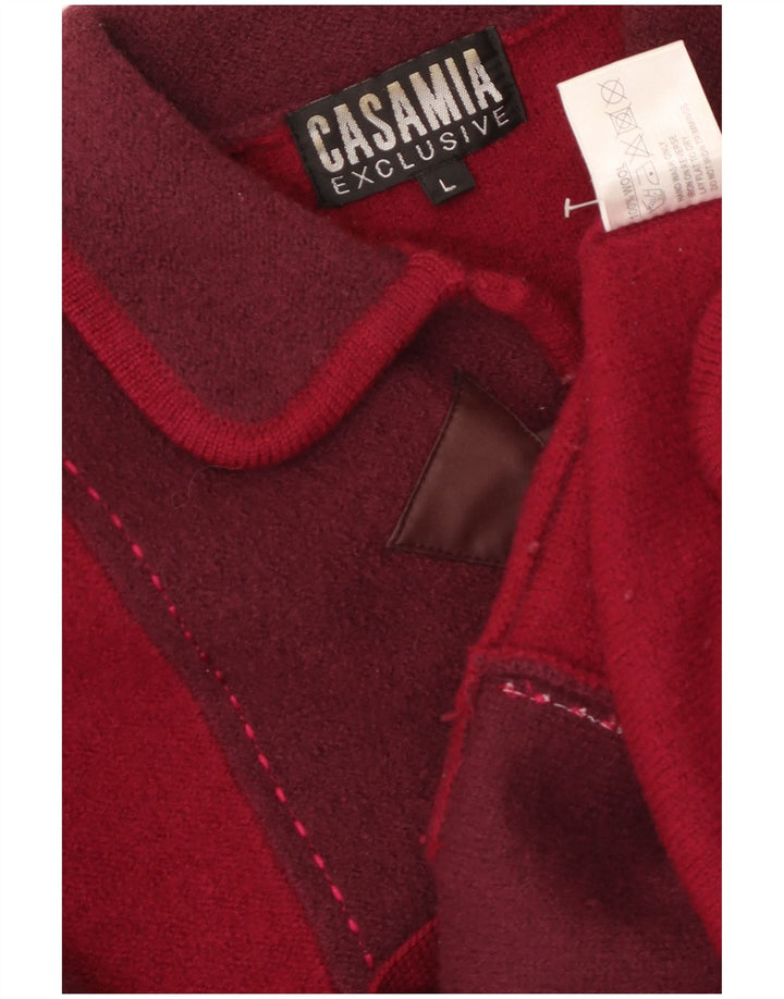 CASAMIA Γυναικείο Loose Fit Blazer Jacket UK 16 Large Burgundy Colourblock