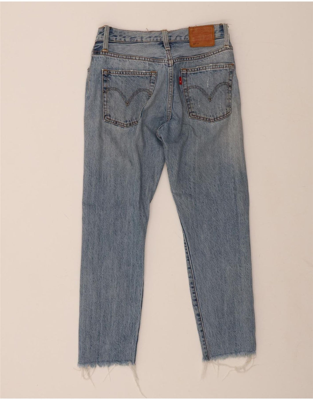 LEVI'S Womens 501 Distressed Straight Jeans W26 L24 Blue Cotton Vintage Levi's and Second-Hand Levi's from Messina Hembry 