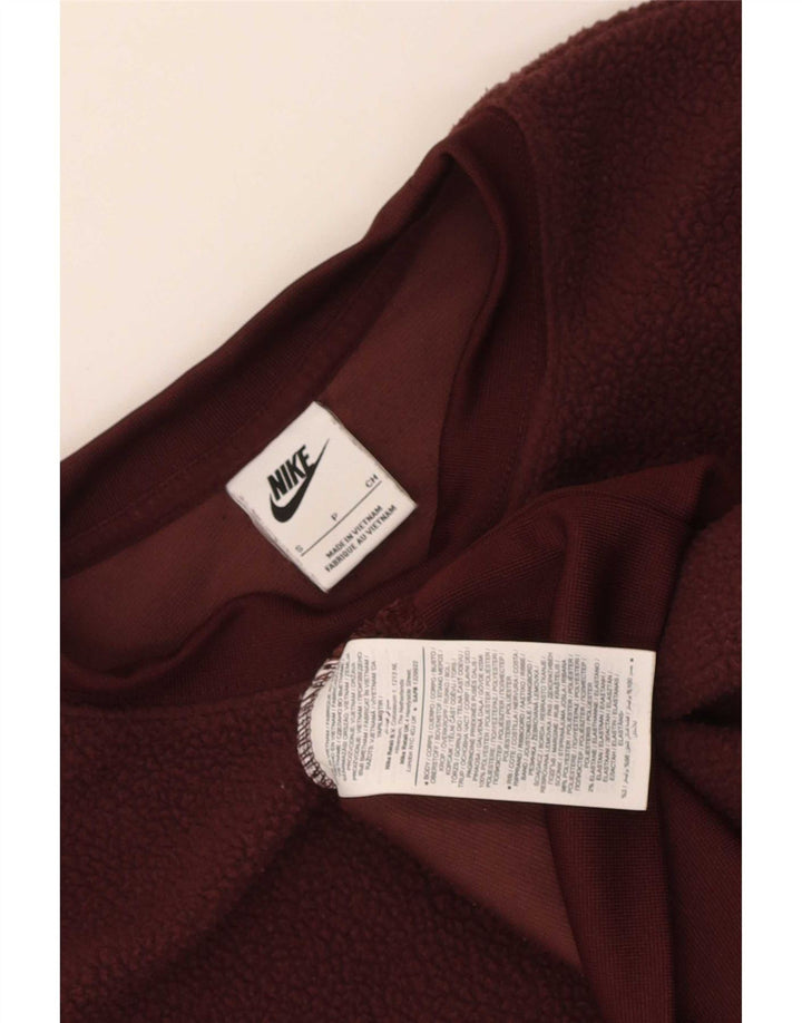 Γυναικεία Nike Crop Oversized Fleece Jumper UK 10 Small Brown Polyester